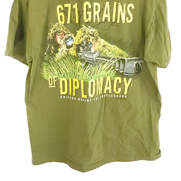 671 Grains Graphic T-Shirt Men's XL Olive Green 7.62 Design Military - Picture 8 of 11